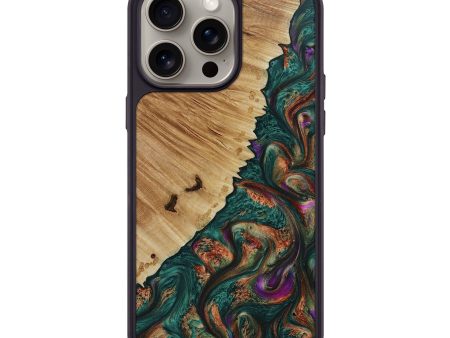 iPhone 15 Pro Max Wood+Resin Phone Case - Gracelyn (Green, 667704) Supply