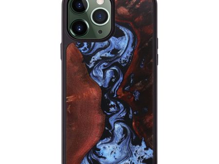 iPhone 13 Pro Max Wood+Resin Phone Case - Destinee (Blue, 669712) For Sale