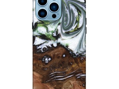 iPhone 14 Pro Max Wood+Resin Live Edge Phone Case - Meredith (Green, 669270) Online Sale