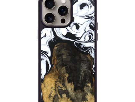 iPhone 15 Pro Max Wood+Resin Phone Case - Ryker (Black & White, 669519) Online Hot Sale