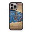 iPhone 15 Pro Max Wood+Resin Phone Case - Marian (Teal & Gold, 667504) For Discount