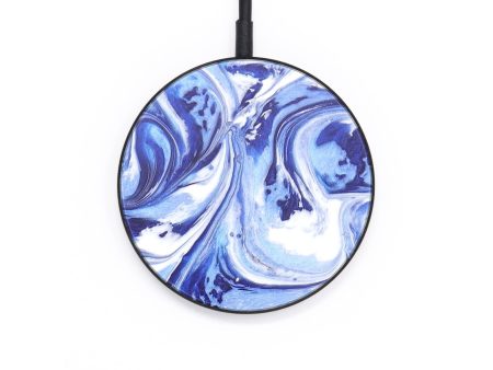 Circle Wood+Resin Wireless Charger - Ericka (Blue, 671408) For Sale