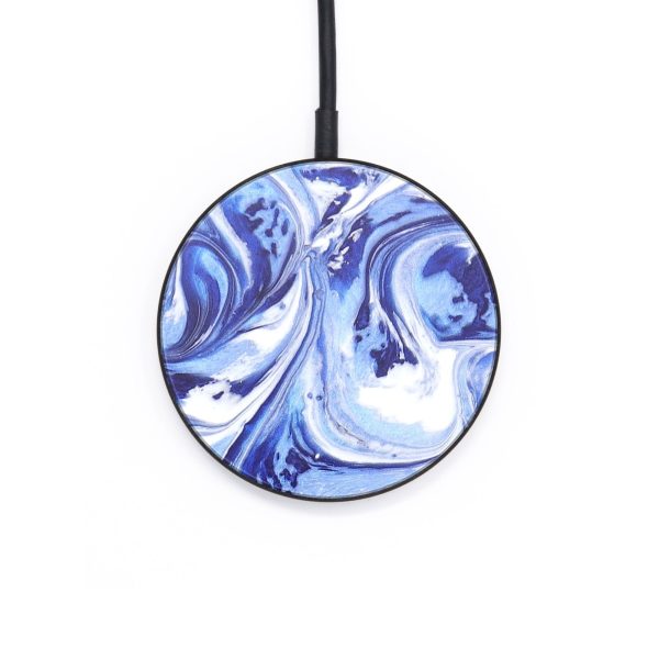 Circle Wood+Resin Wireless Charger - Ericka (Blue, 671408) For Sale