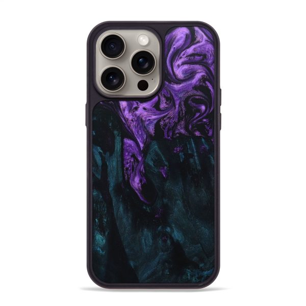 iPhone 15 Pro Max Wood+Resin Phone Case - Liam (Purple, 667435) Fashion