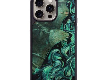 iPhone 15 Pro Max Wood+Resin Phone Case - Pablo (Green, 670484) Online now