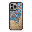 iPhone 15 Pro Max Wood+Resin Phone Case - Tia (Teal & Gold, 669154) Fashion