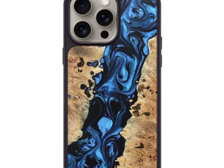 iPhone 15 Pro Max Wood+Resin Phone Case - Arabella (Blue, 669404) on Sale