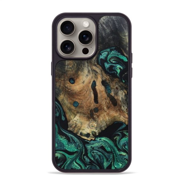 iPhone 15 Pro Max Wood+Resin Phone Case - Kehlani (Green, 670486) Discount