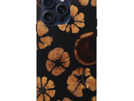 iPhone 15 Pro Max Wood+Resin Live Edge Phone Case - Talan (Pure Black, 670017) Online now