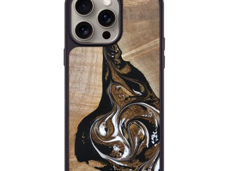 iPhone 15 Pro Max Wood+Resin Phone Case - Dustin (Black & White, 670338) on Sale