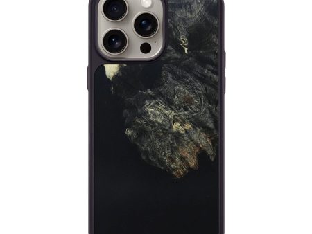 iPhone 15 Pro Max Wood+Resin Phone Case - Flora (Pure Black, 669834) Online Sale