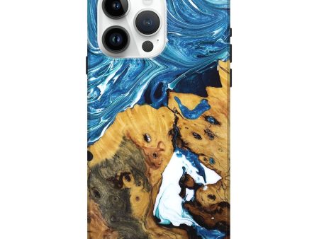 iPhone 15 Pro Max Wood+Resin Live Edge Phone Case - Wilbert (Blue, 671442) Cheap