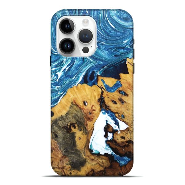 iPhone 15 Pro Max Wood+Resin Live Edge Phone Case - Wilbert (Blue, 671442) Cheap