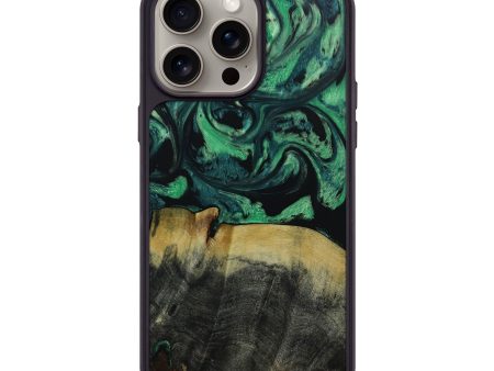 iPhone 15 Pro Max Wood+Resin Phone Case - Khalil (Green, 667696) Discount