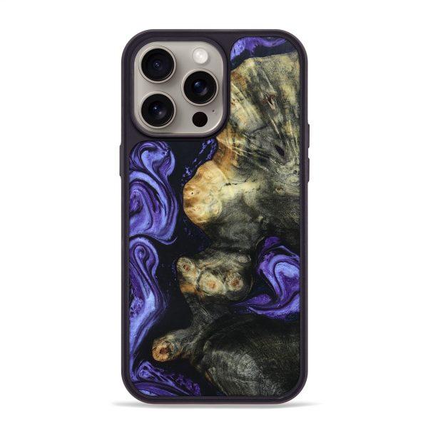 iPhone 15 Pro Max Wood+Resin Phone Case - Melba (Purple, 666879) Online