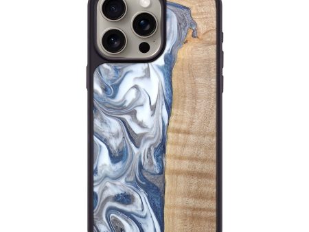 iPhone 15 Pro Max Wood+Resin Phone Case - Nehemiah (Blue, 671025) Online