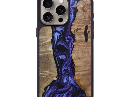 iPhone 15 Pro Max Wood+Resin Phone Case - Cleo (Purple, 671058) For Discount