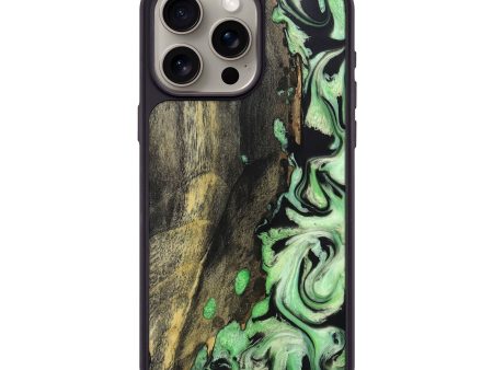 iPhone 15 Pro Max Wood+Resin Phone Case - Blair (Green, 670640) on Sale