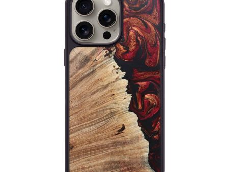 iPhone 15 Pro Max Wood+Resin Phone Case - Eugene (Red, 671106) Supply