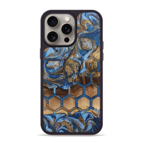 iPhone 15 Pro Max Wood+Resin Phone Case - Alayah (Pattern, 669897) Cheap