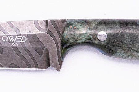 Carved Damascus Field Knife #20643 Online Hot Sale