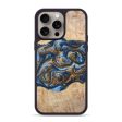 iPhone 15 Pro Max Wood+Resin Phone Case - Audrina (Teal & Gold, 669824) For Cheap