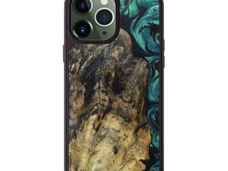 iPhone 13 Pro Max Wood+Resin Phone Case - Zaiden (Green, 669206) Fashion