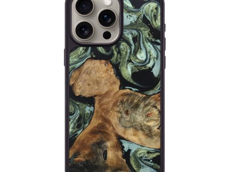 iPhone 15 Pro Max Wood+Resin Phone Case - Ray (Green, 670962) Online Hot Sale