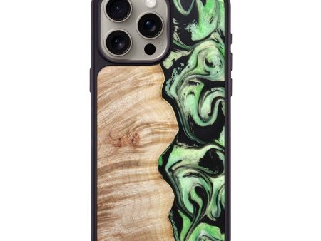 iPhone 15 Pro Max Wood+Resin Phone Case - Moises (Green, 670644) Online Sale