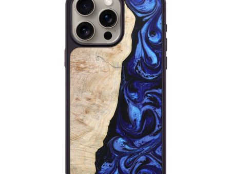 iPhone 15 Pro Max Wood+Resin Phone Case - Pamela (Blue, 670614) Online Hot Sale