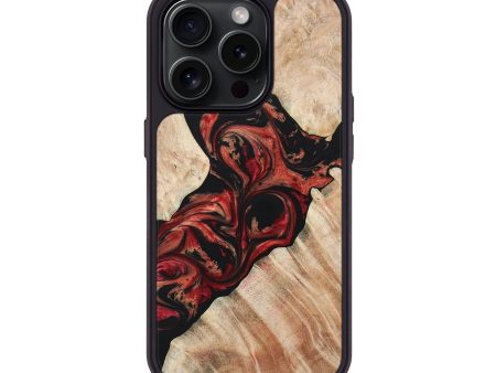 iPhone 15 Pro Wood+Resin Phone Case - Roland (Red, 667802) For Cheap