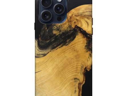 iPhone 15 Pro Max Wood+Resin Live Edge Phone Case - Trinity (Pure Black, 670796) Supply