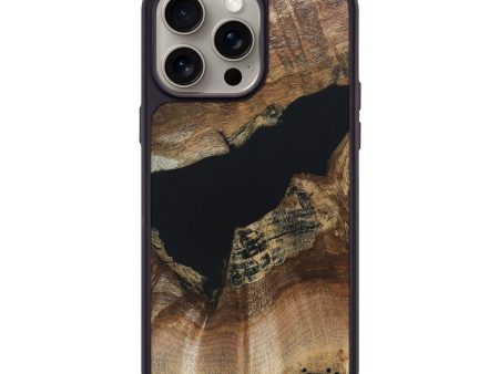 iPhone 15 Pro Max Wood+Resin Phone Case - Joanna (Pure Black, 670295) Hot on Sale