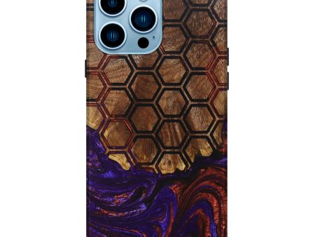 iPhone 14 Pro Max Wood+Resin Live Edge Phone Case - Sophie (Pattern, 670527) Sale