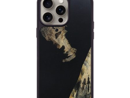 iPhone 15 Pro Max Wood+Resin Phone Case - Christi (Pure Black, 669854) Cheap