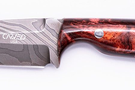 Carved Damascus Field Knife #20666 For Cheap