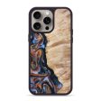 iPhone 15 Pro Max Wood+Resin Phone Case - Niko (Teal & Gold, 670159) For Cheap