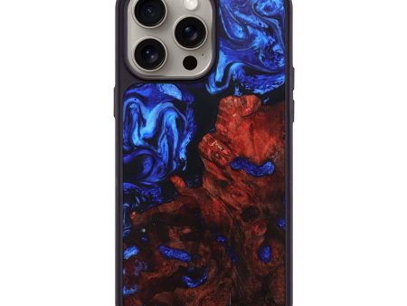 iPhone 15 Pro Max Wood+Resin Phone Case - Fiona (Blue, 669710) Fashion