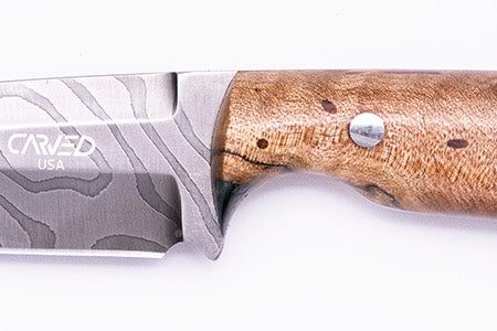 Carved Damascus Field Knife #20645 Cheap