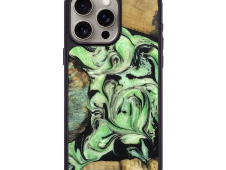 iPhone 15 Pro Max Wood+Resin Phone Case - Mike (Mosaic, 670578) For Sale