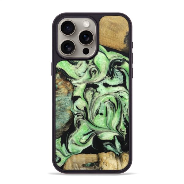 iPhone 15 Pro Max Wood+Resin Phone Case - Mike (Mosaic, 670578) For Sale