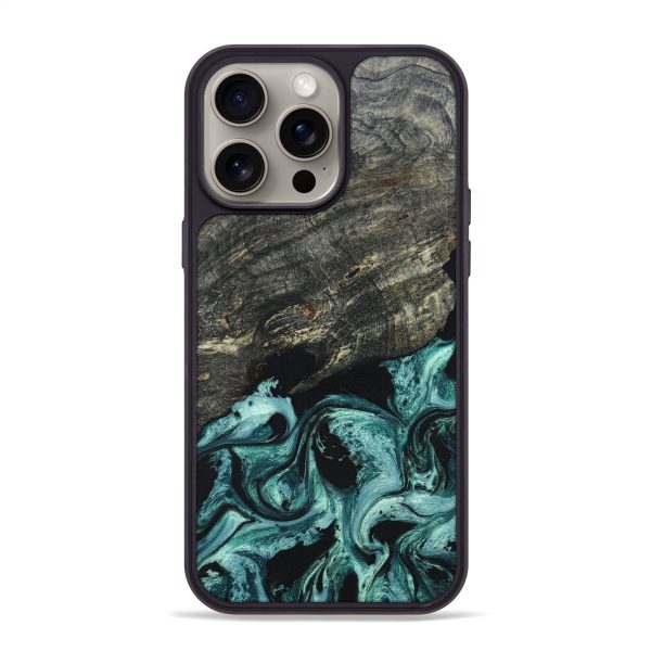 iPhone 15 Pro Max Wood+Resin Phone Case - Kenny (Green, 669893) Sale