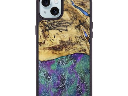 iPhone 15 Plus Wood+Resin Phone Case - Elijah (Cosmos, 669673) For Sale