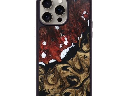 iPhone 15 Pro Max Wood+Resin Phone Case - Jude (Black & White, 670329) Online Sale