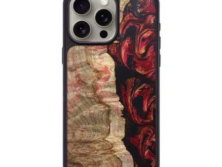 iPhone 15 Pro Max Wood+Resin Phone Case - Nolan (Red, 671101) Fashion