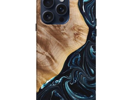 iPhone 15 Pro Max Wood+Resin Live Edge Phone Case - Shane (Green, 669108) Sale