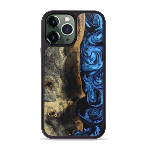 iPhone 13 Pro Max Wood+Resin Phone Case - Finnegan (Blue, 669369) Sale