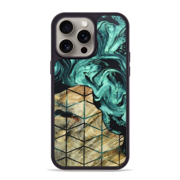 iPhone 15 Pro Max Wood+Resin Phone Case - Chad (Pattern, 667776) For Discount