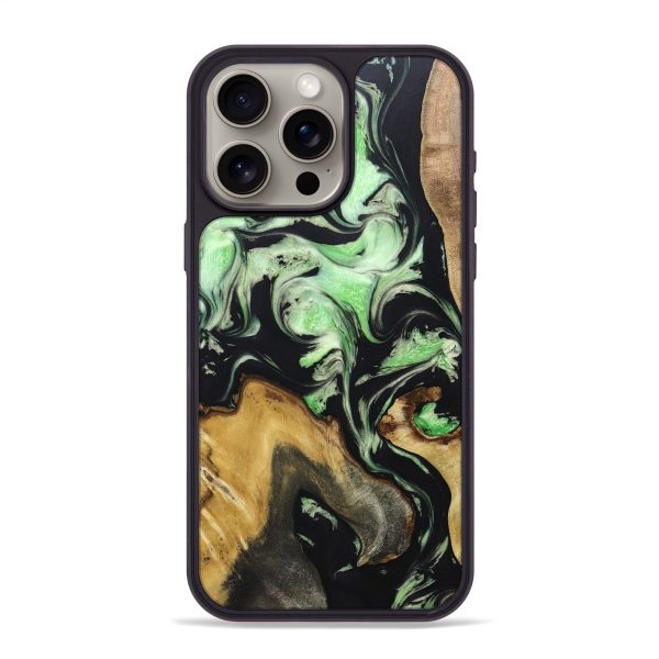 iPhone 15 Pro Max Wood+Resin Phone Case - Aiden (Mosaic, 670593) Online Hot Sale