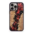 iPhone 15 Pro Max Wood+Resin Phone Case - Adeline (Red, 667792) Fashion